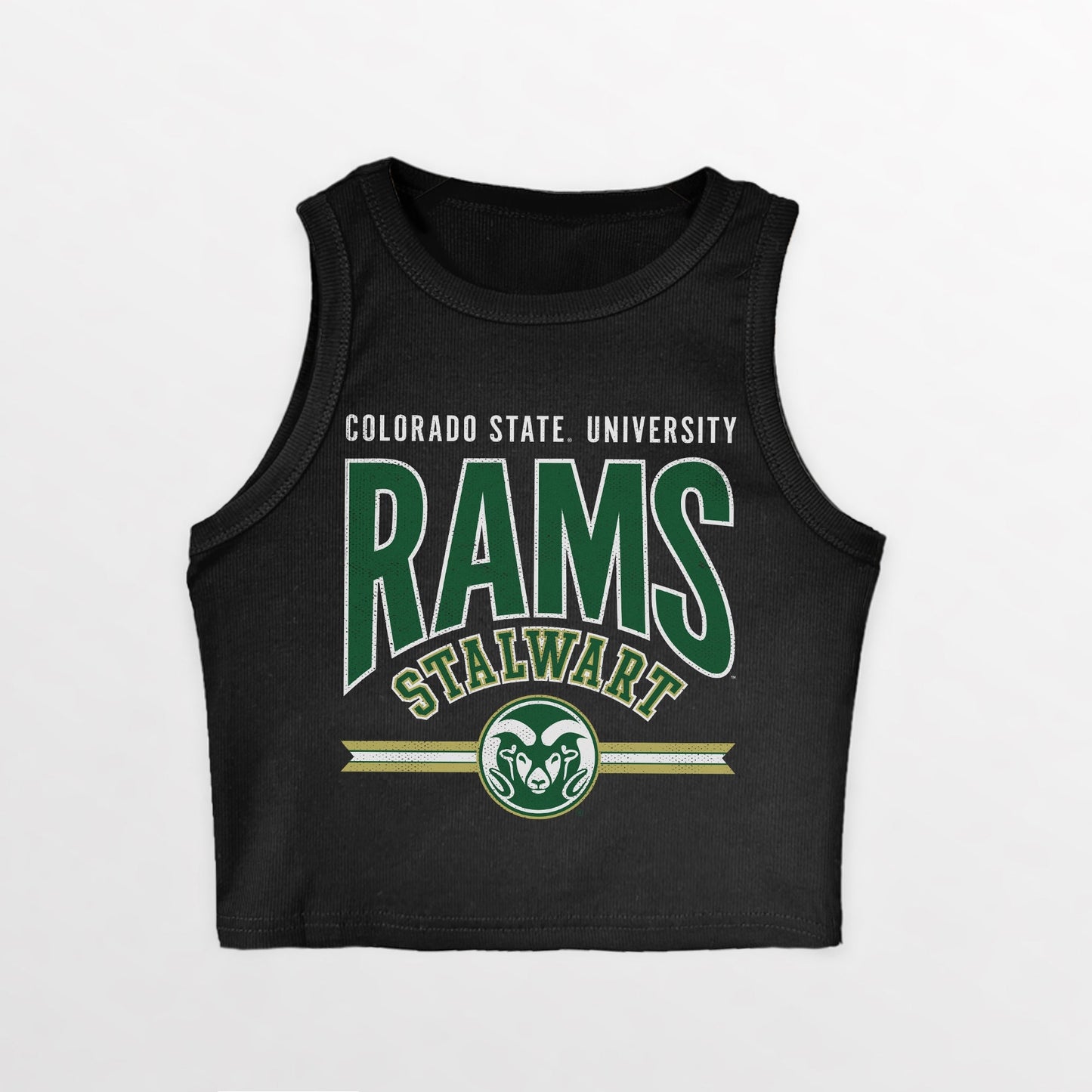 COLORADO STATE RAMS MIC DROP ESSENTIAL RIBBED CROP TANK
