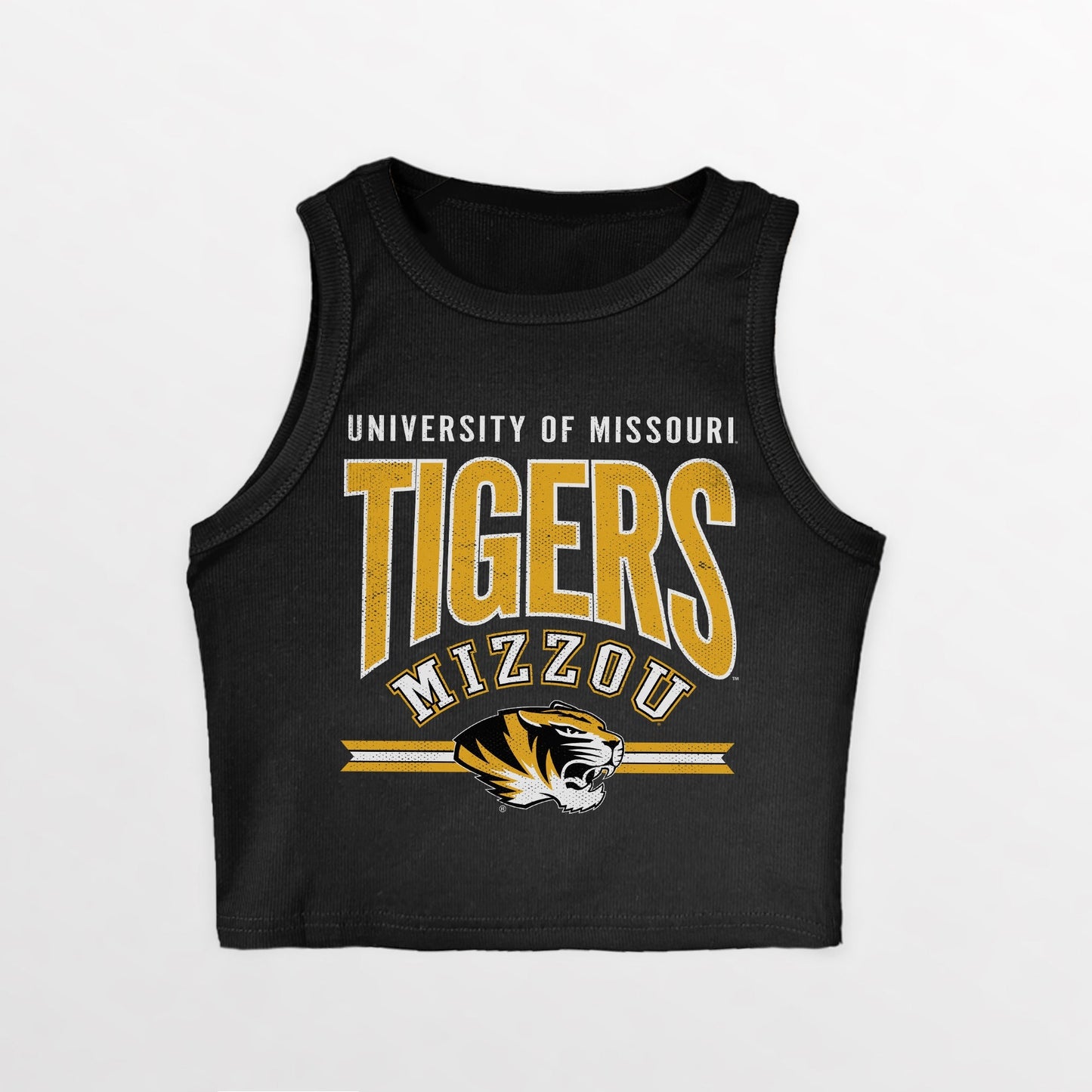 MISSOURI TIGERS MIC DROP ESSENTIAL RIBBED CROP TANK