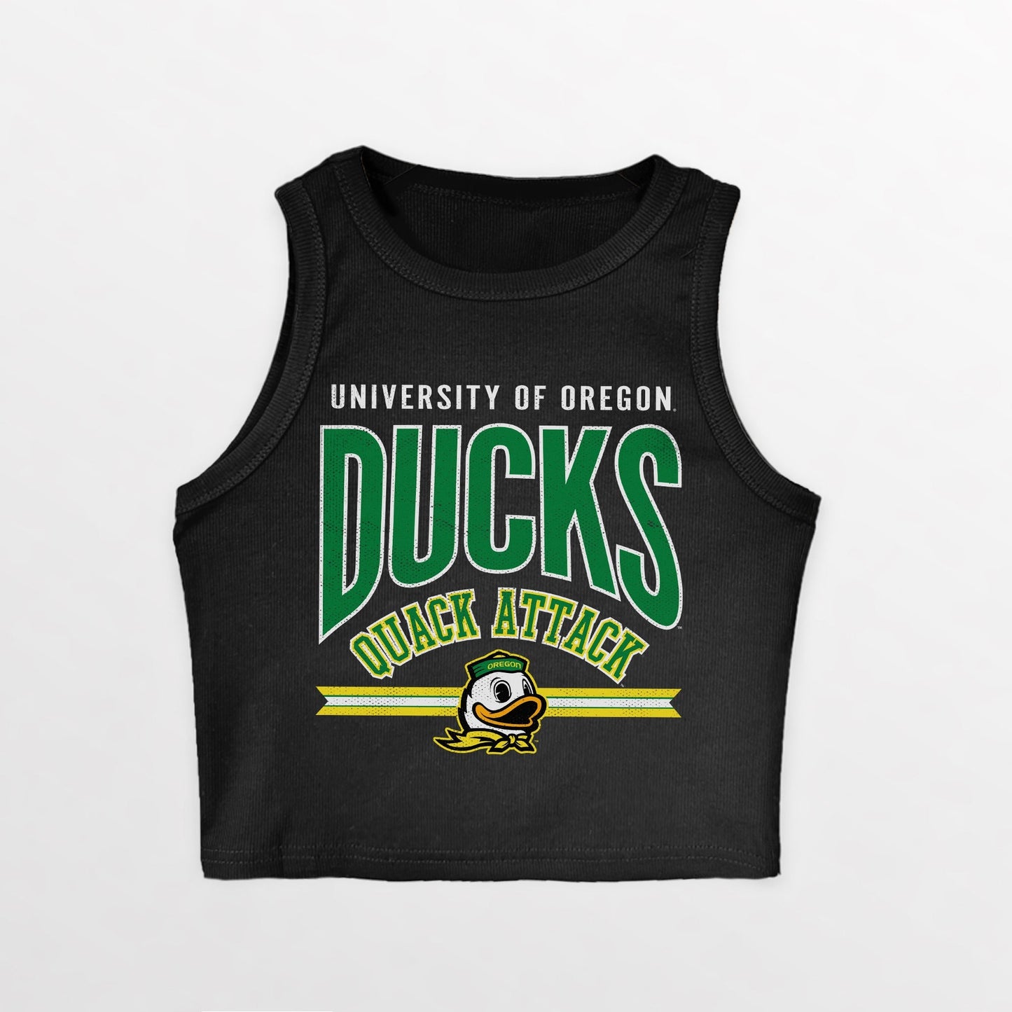 OREGON DUCKS MIC DROP ESSENTIAL RIBBED CROP TANK