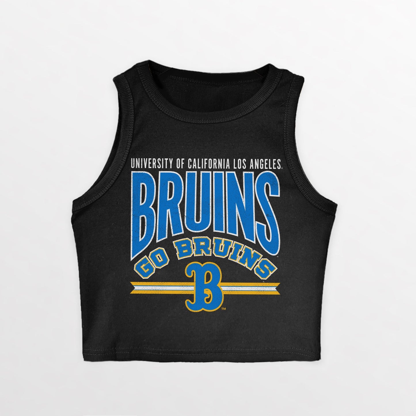 UCLA BRUINS MIC DROP ESSENTIAL RIBBED CROP TANK
