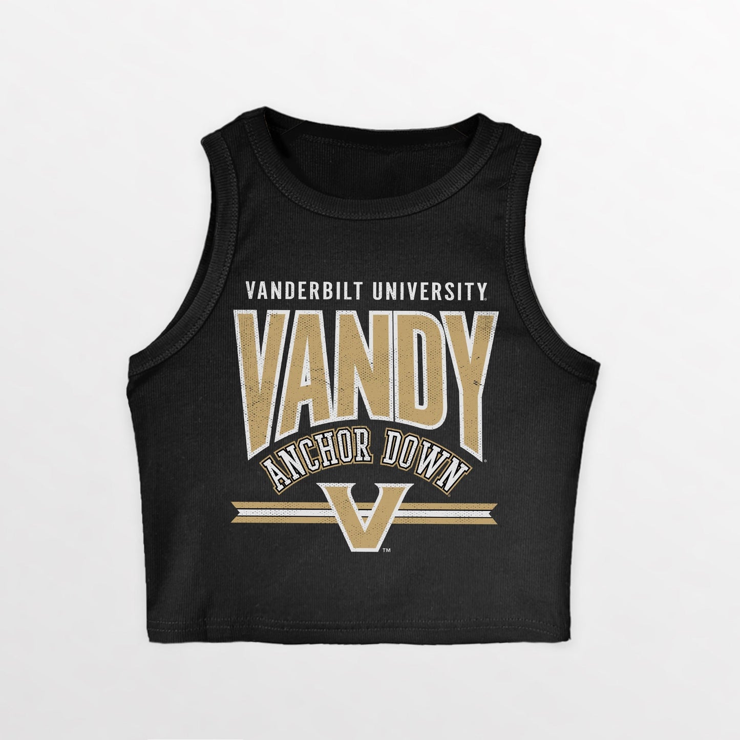 VANDERBILT COMMODORES MIC DROP ESSENTIAL RIBBED CROP TANK