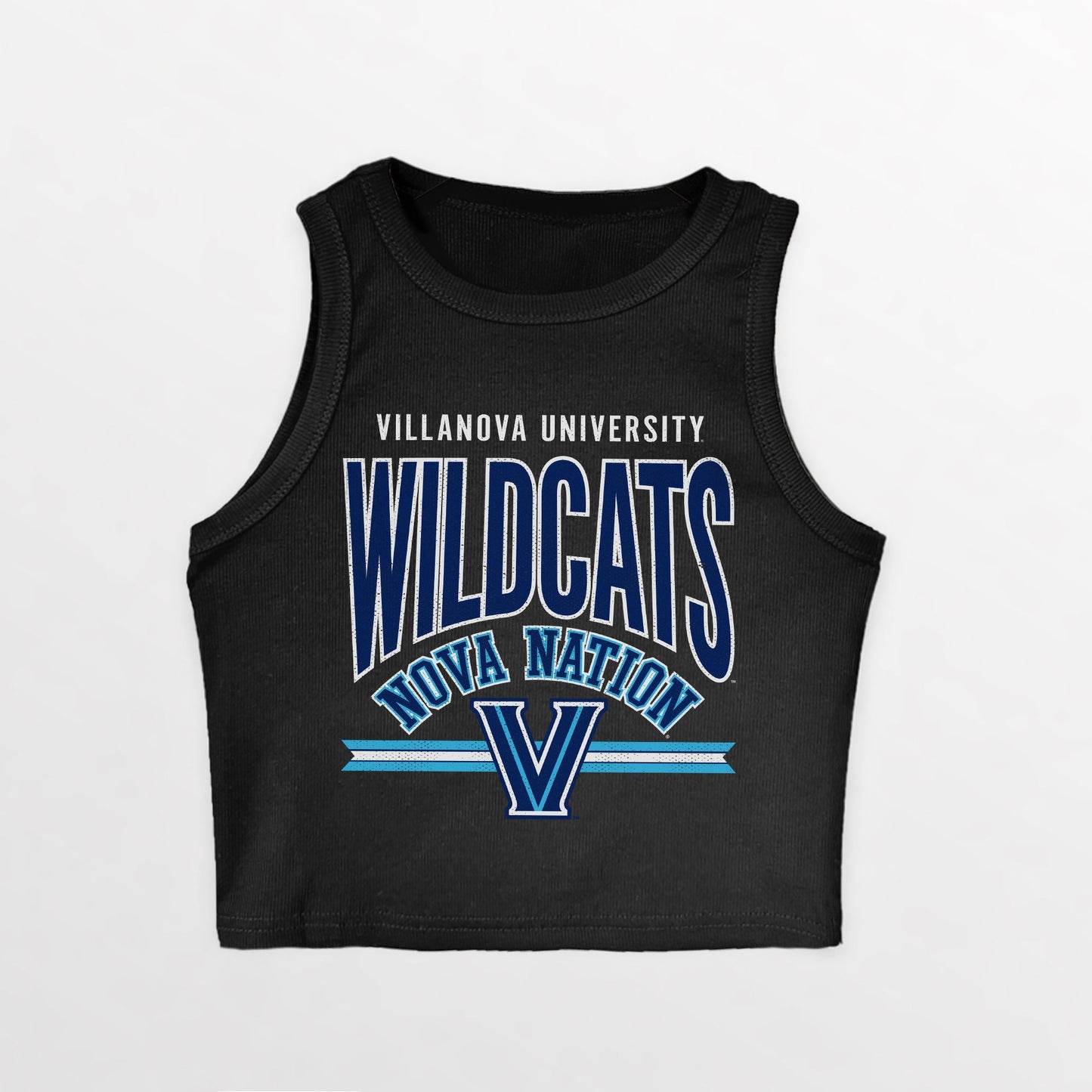VILLANOVA WILDCATS MIC DROP ESSENTIAL RIBBED CROP TANK