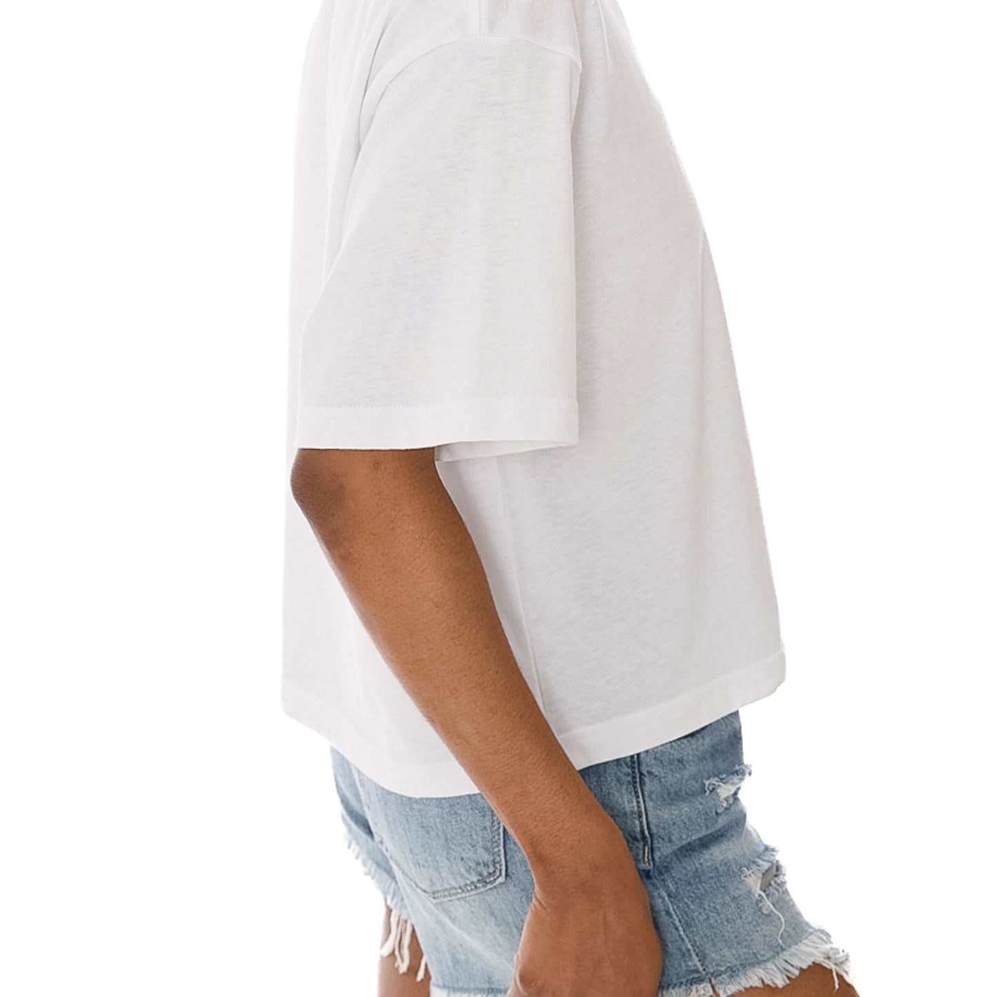 JACKSON STATE TIGERS CLAIM TO FAME WOMEN'S MIDI-LENGTH, BOXY FIT CROPPED TEE WITH DROP SHOULDER SLEEVE