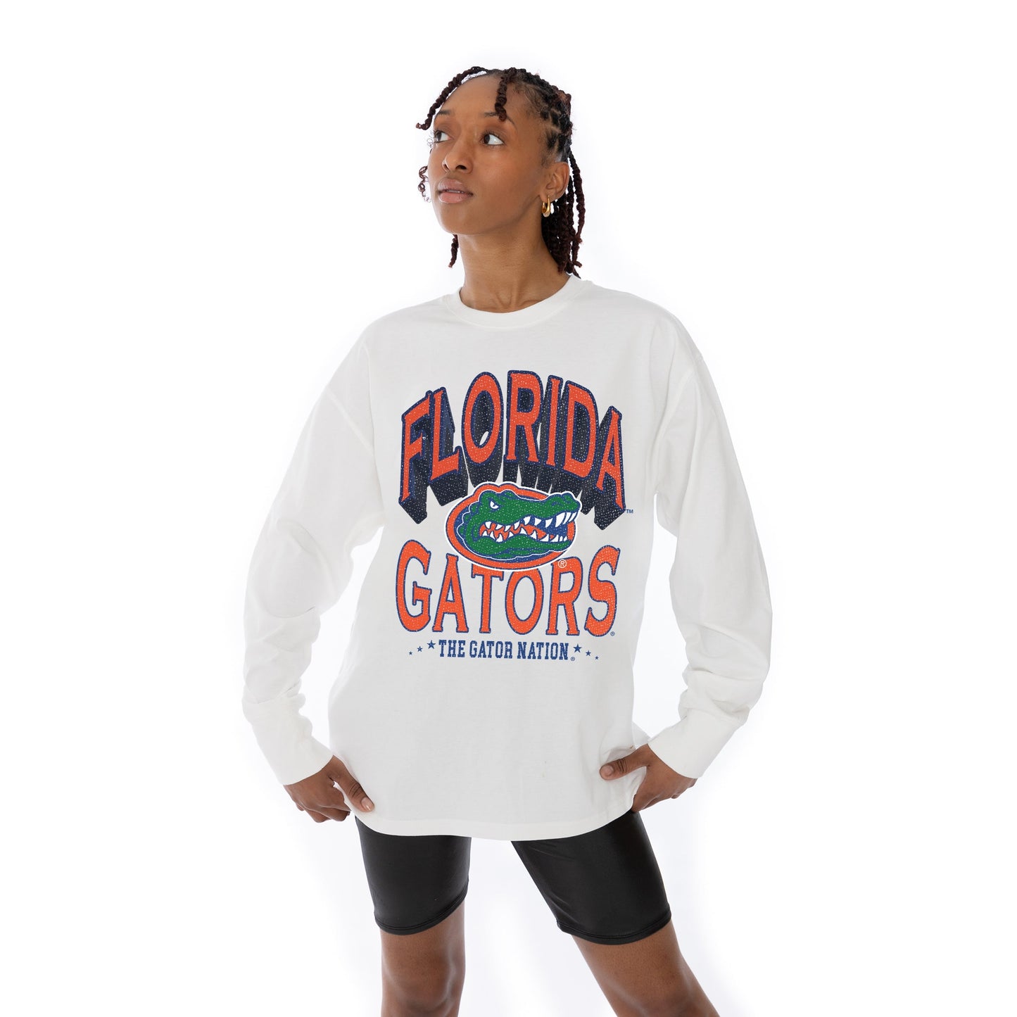 FLORIDA GATORS TIME OUT OVERSIZED MIDWEIGHT LONG SLEEVE TEE WITH RIBBED NECKLINE AND CUFFS