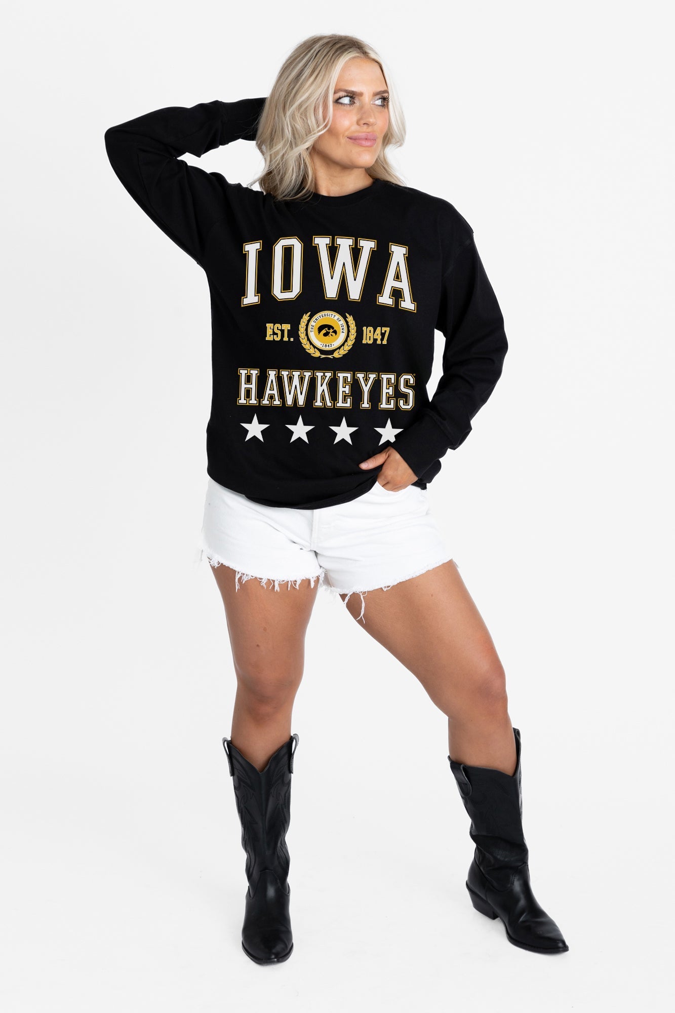 IOWA HAWKEYES EVERYDAY STAR ESSENTIAL RELAXED FIT LONG SLEEVE TEE