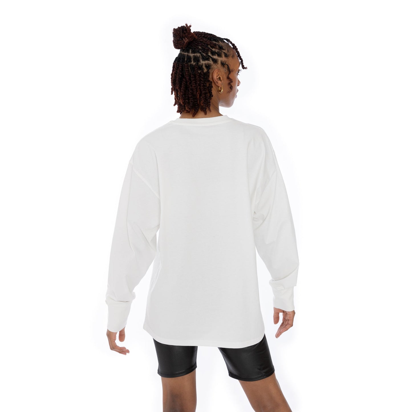 SPELMAN COLLEGE JAGUARS BIG GOALS OVERSIZED MIDWEIGHT LONG SLEEVE TEE WITH RIBBED NECKLINE AND CUFFS