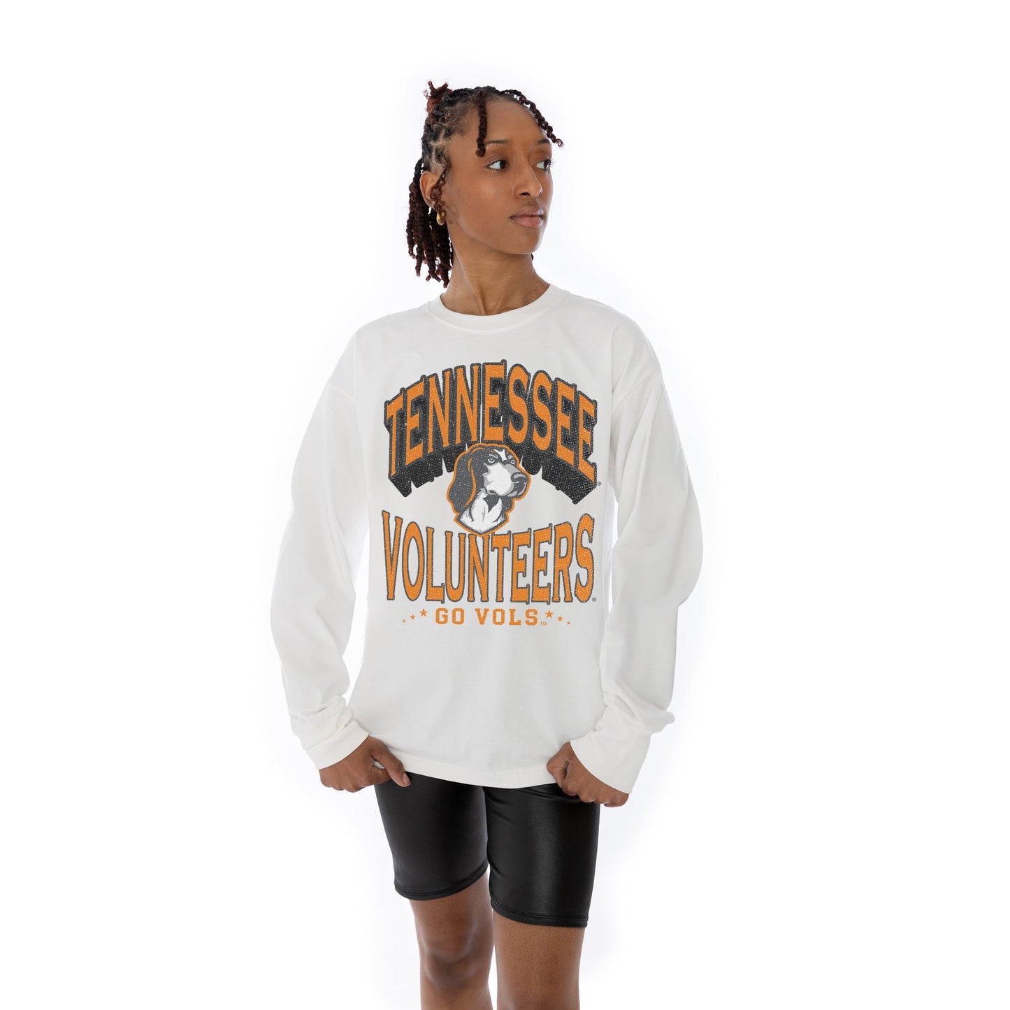 TENNESSEE VOLUNTEERS TIME OUT OVERSIZED MIDWEIGHT LONG SLEEVE TEE WITH RIBBED NECKLINE AND CUFFS
