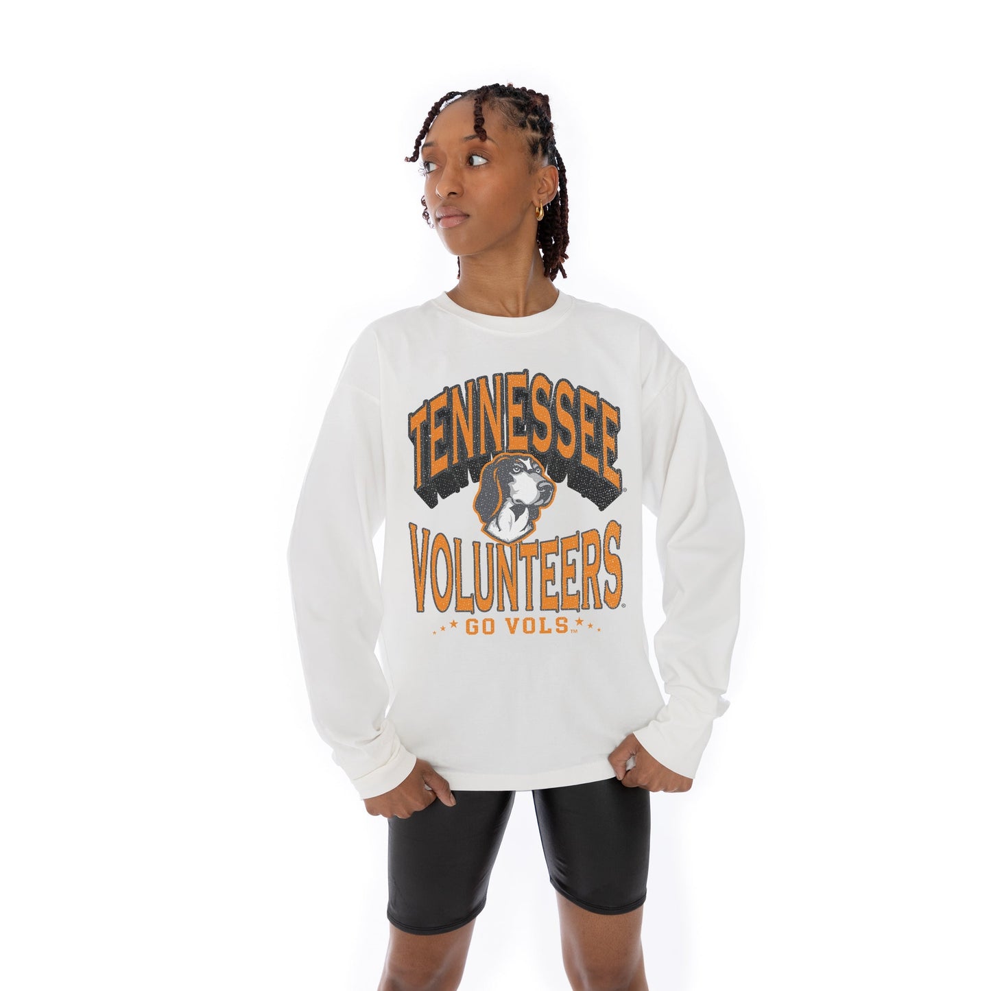 TENNESSEE VOLUNTEERS TIME OUT OVERSIZED MIDWEIGHT LONG SLEEVE TEE WITH RIBBED NECKLINE AND CUFFS