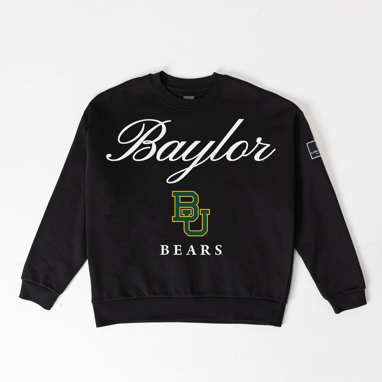 BAYLOR BEARS LEGACY CLUB BLACK LABEL PREMIUM FLEECE DROP SHOULDER CREWNECK