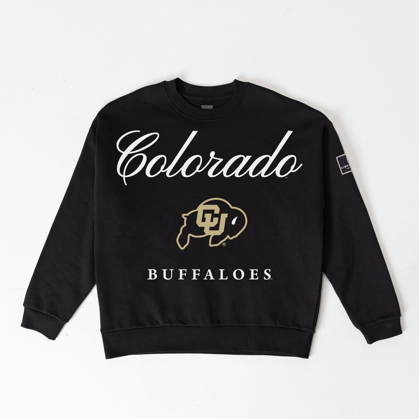 COLORADO BUFFALOES LEGACY CLUB BLACK LABEL PREMIUM FLEECE DROP SHOULDER CREWNECK