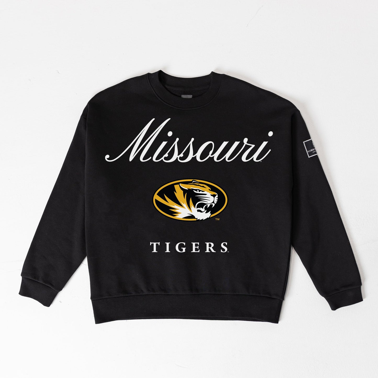 MISSOURI TIGERS LEGACY CLUB BLACK LABEL PREMIUM FLEECE DROP SHOULDER CREWNECK