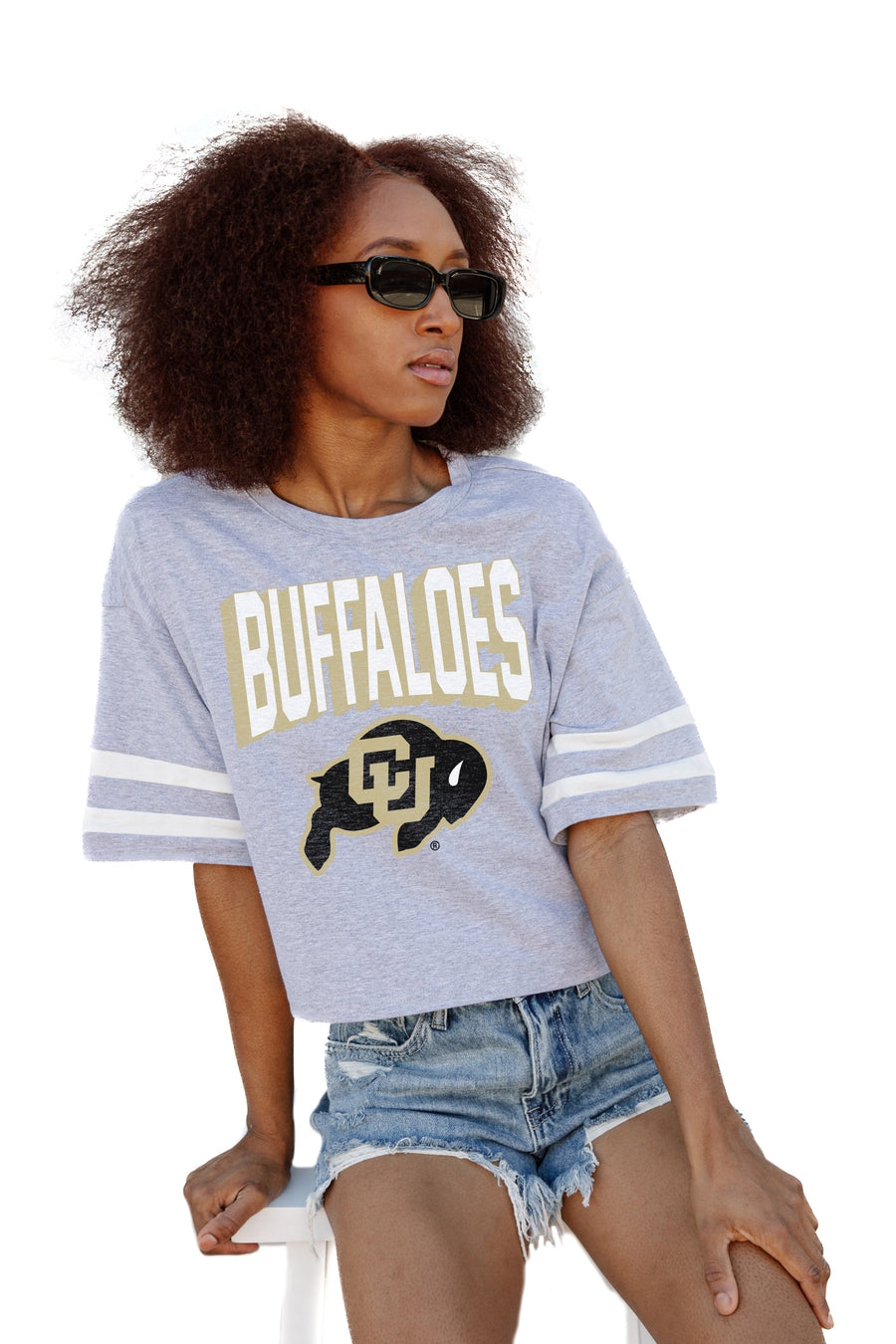 COLORADO BUFFALOES NO SHORTCUTS DROP SHOULDER MID-CROP TEE
