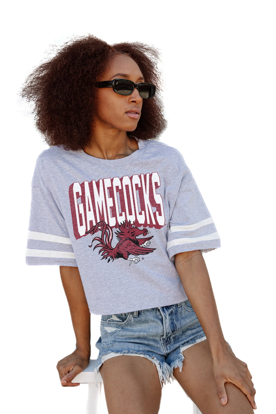 SOUTH CAROLINA GAMECOCKS NO SHORTCUTS DROP SHOULDER MID-CROP TEE