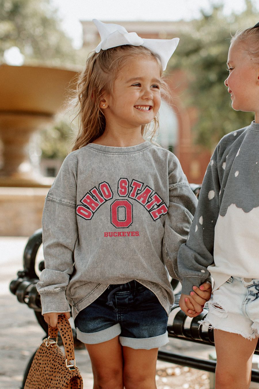 OHIO STATE BUCKEYES KIDS FADED WASH PULLOVER