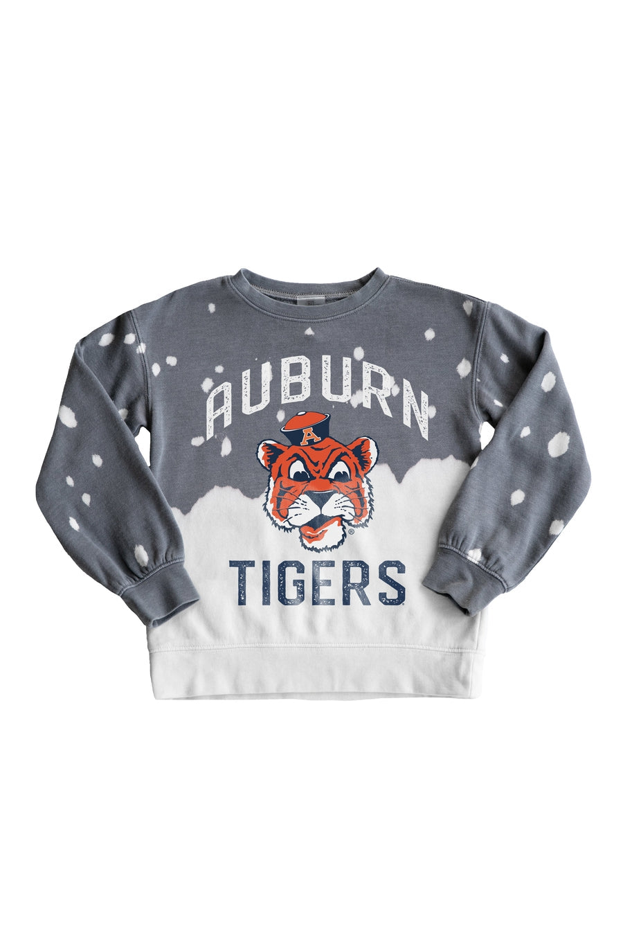 AUBURN TIGERS KIDS BLEACH DYE FADED CREWNECK SWEATSHIRT