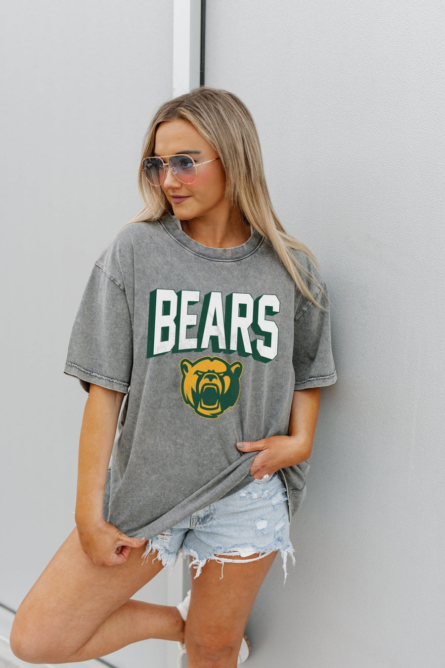 BAYLOR BEARS SOLID DEFENSE OVERSIZED CREWNECK TEE