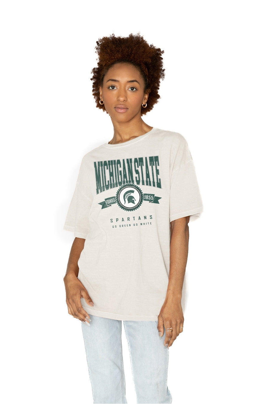 MICHIGAN STATE SPARTANS GET GOIN' OVERSIZED CREW NECK TEE