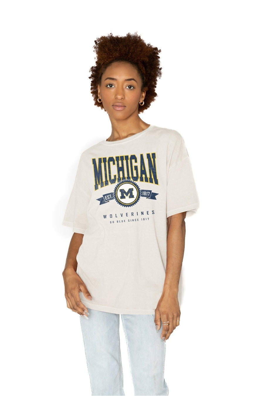 MICHIGAN WOLVERINES GET GOIN' OVERSIZED CREW NECK TEE