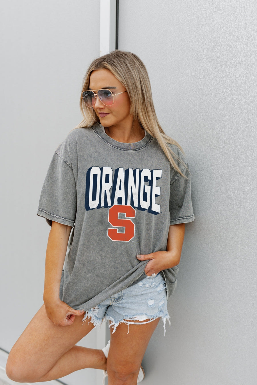SYRACUSE ORANGE SOLID DEFENSE OVERSIZED CREWNECK TEE