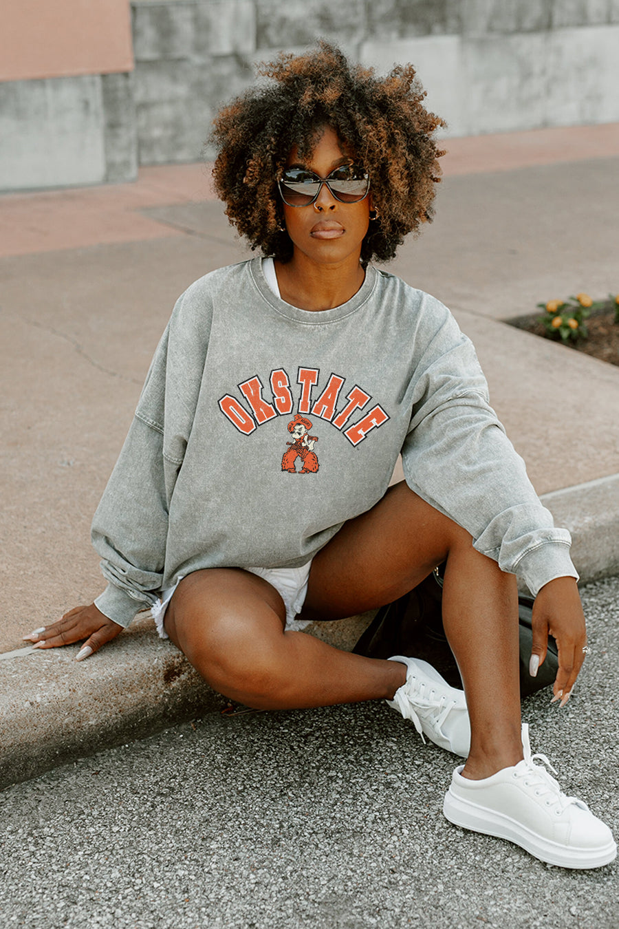 OKLAHOMA STATE COWBOYS PLAY THE GAME FADED WASH PULLOVER