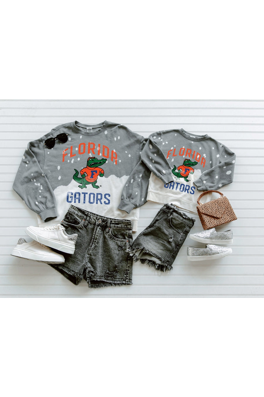 FLORIDA GATORS UPCYCLE AND VINTAGE FADED WASH CREWNECK PULLOVER