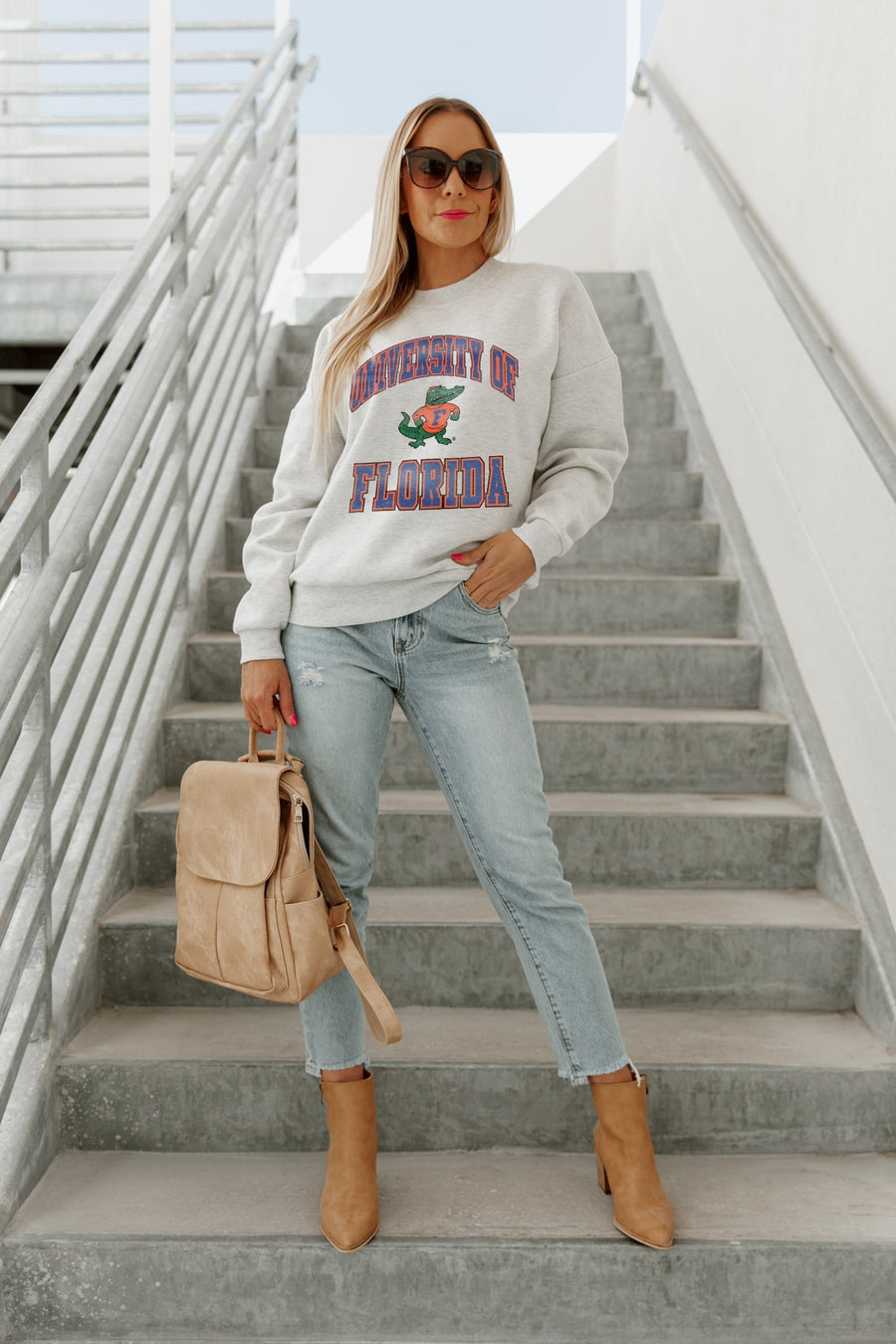 FLORIDA GATORS HANG TIME PREMIUM FLEECE DROP SHOULDER CREWNECK PULLOVER