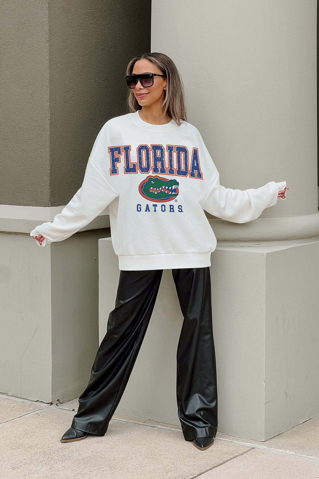 FLORIDA GATORS FREESTYLE PREMIUM FLEECE DROP SHOULDER CREWNECK PULLOVER
