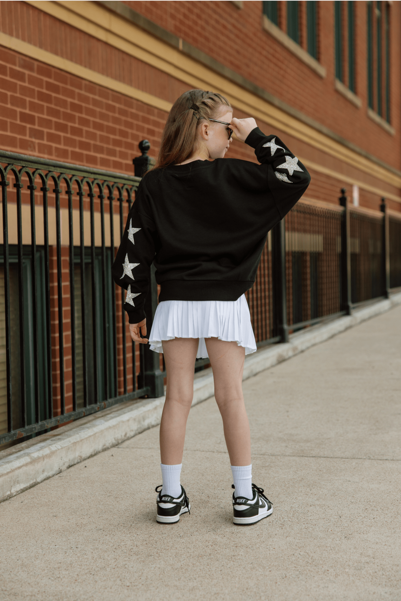SALLISAW BLACK DIAMONDS YOUTH EMBELLISHED STAR SLEEVE CREWNECK SWEATSHIRT - The Club