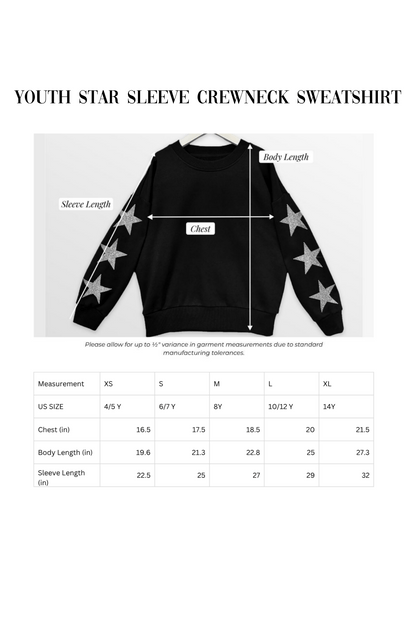 SALLISAW BLACK DIAMONDS YOUTH EMBELLISHED STAR SLEEVE CREWNECK SWEATSHIRT - The Club