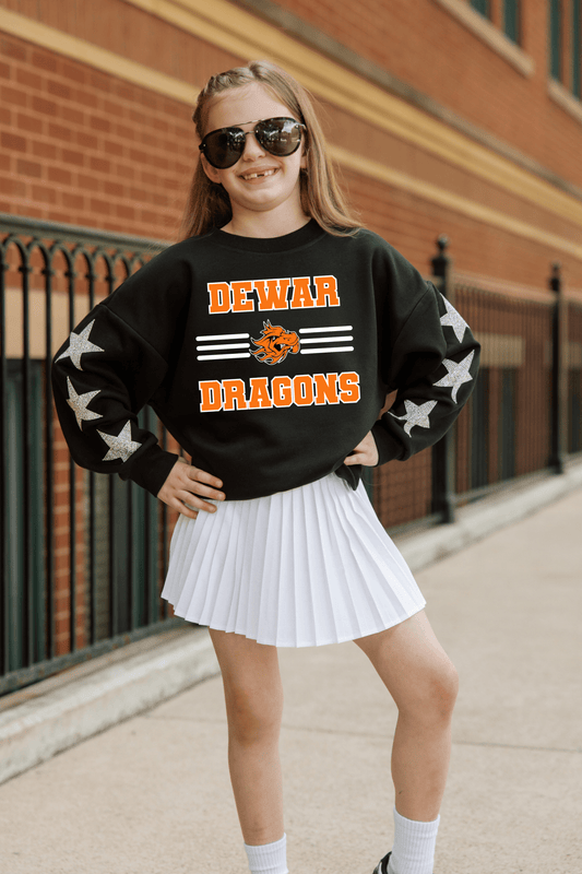 DEWAR DRAGONS YOUTH EMBELLISHED STAR SLEEVE CREWNECK SWEATSHIRT - The Club
