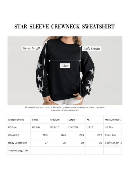 SALLISAW BLACK DIAMONDS EMBELLISHED STAR SLEEVE CREWNECK SWEATSHIRT - The Club