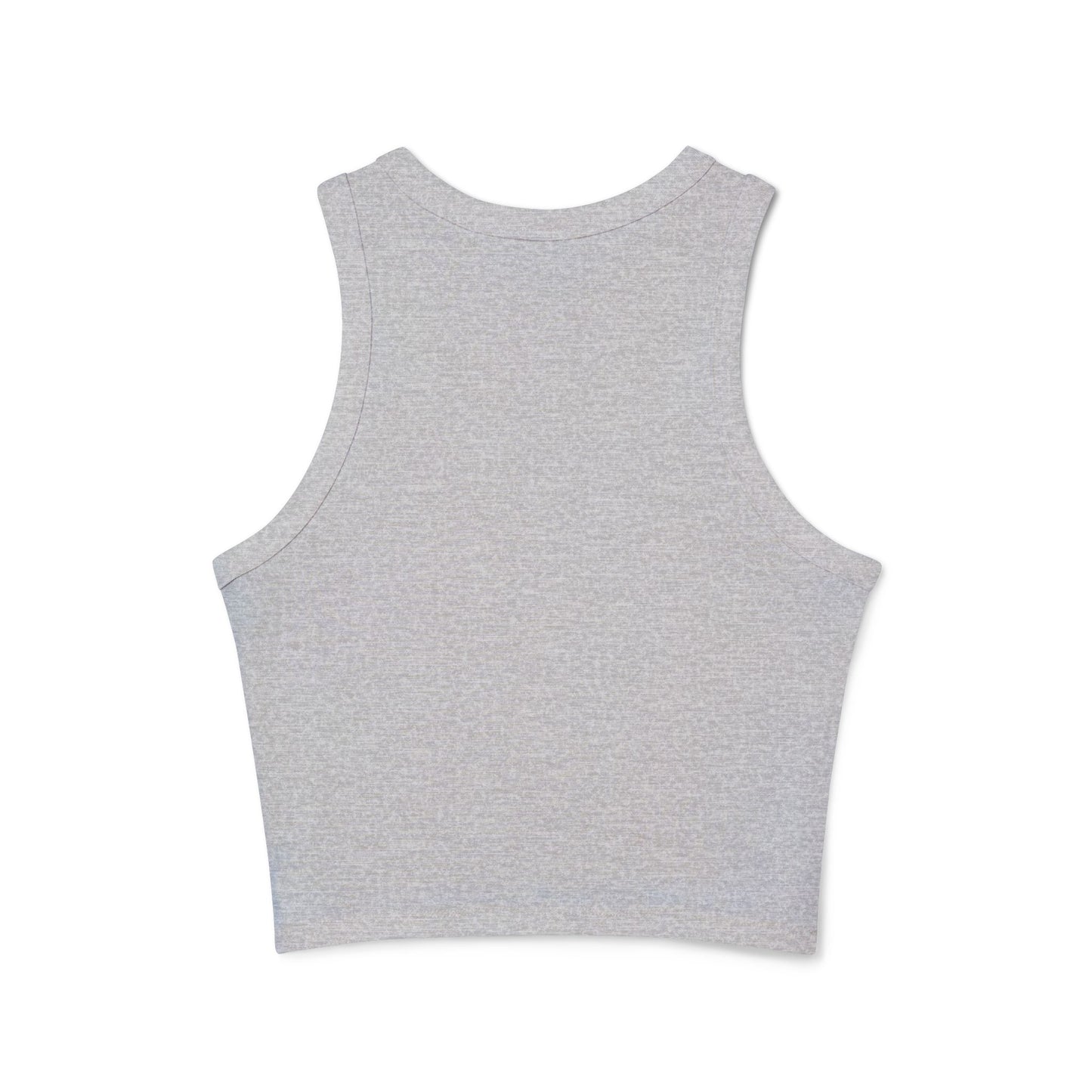 Ribbed Racer Tank Top — Women's Cropped White Micro-Rib Casual Tank