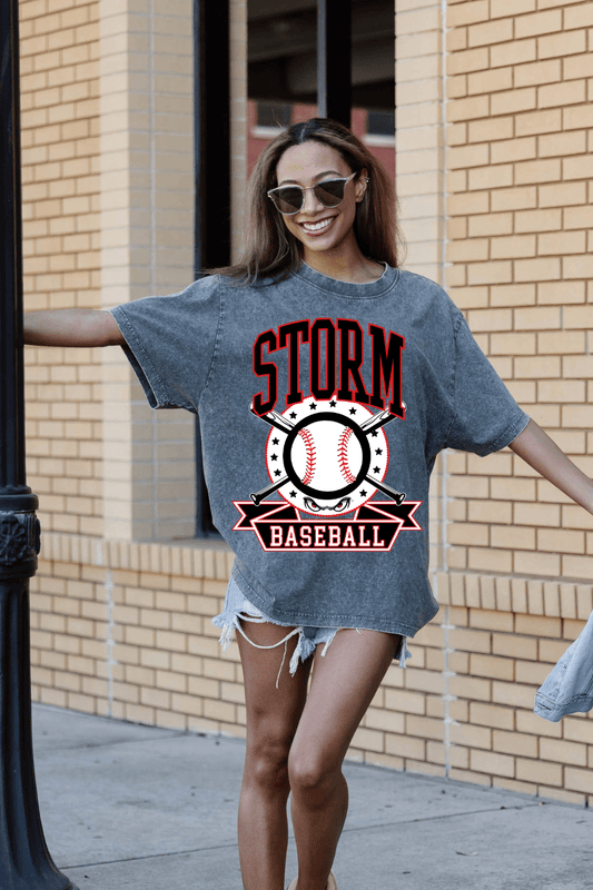STB009 - STORM BASEBALL WASHED BOYFRIEND TEE - The Club