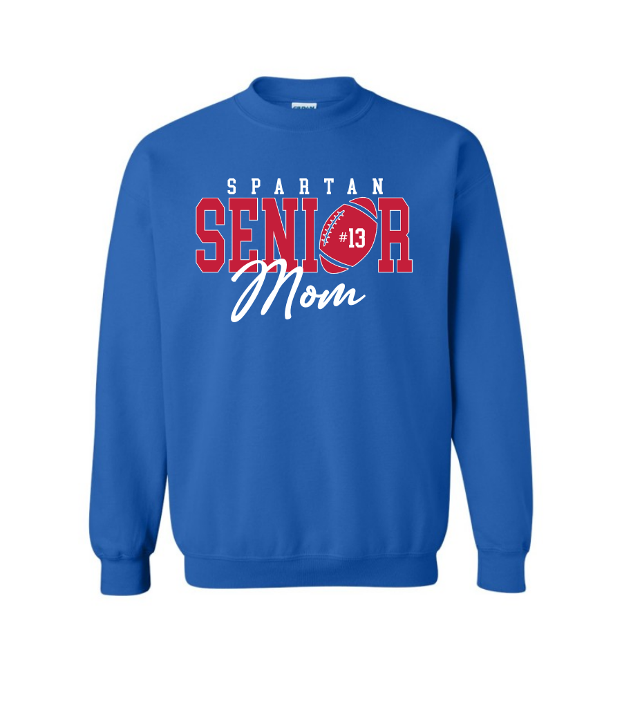 BIXBY SPARTAN SENIOR FOOTBALL MOM PRE-ORDER CREW SWEATSHIRT