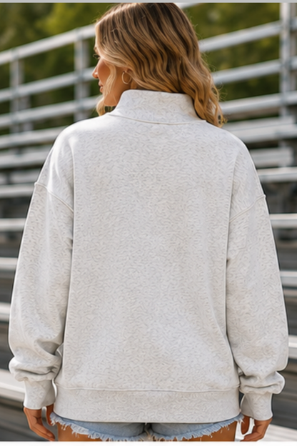 CUSTOM LOGO MOCK NECK SWEATSHIRT