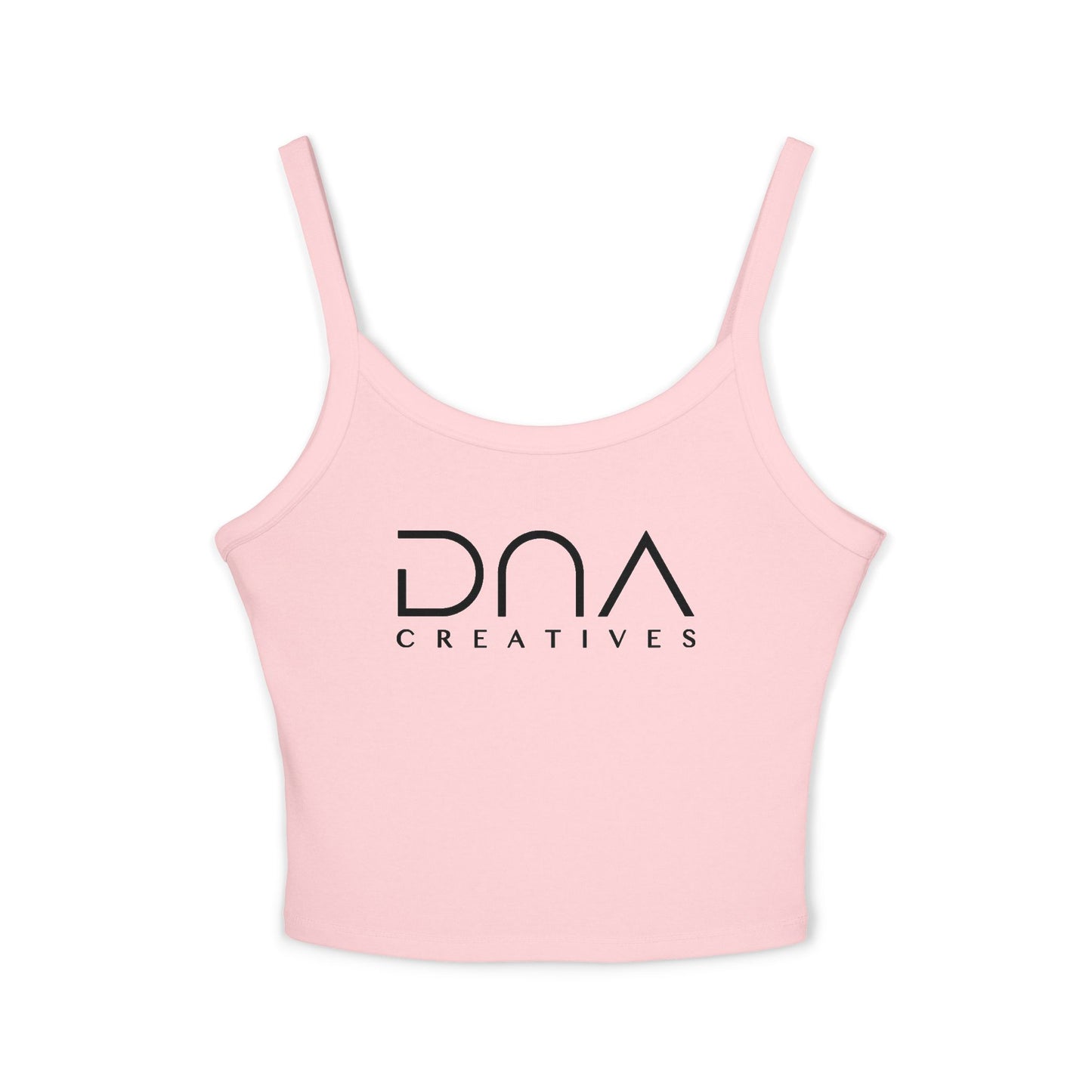 Women’s Spaghetti Tank Top — DVA Creatives Logo Crop