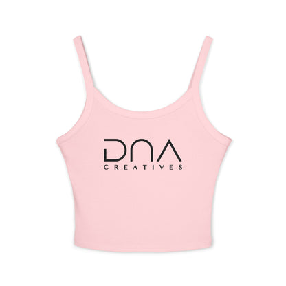 Women’s Spaghetti Tank Top — DVA Creatives Logo Crop