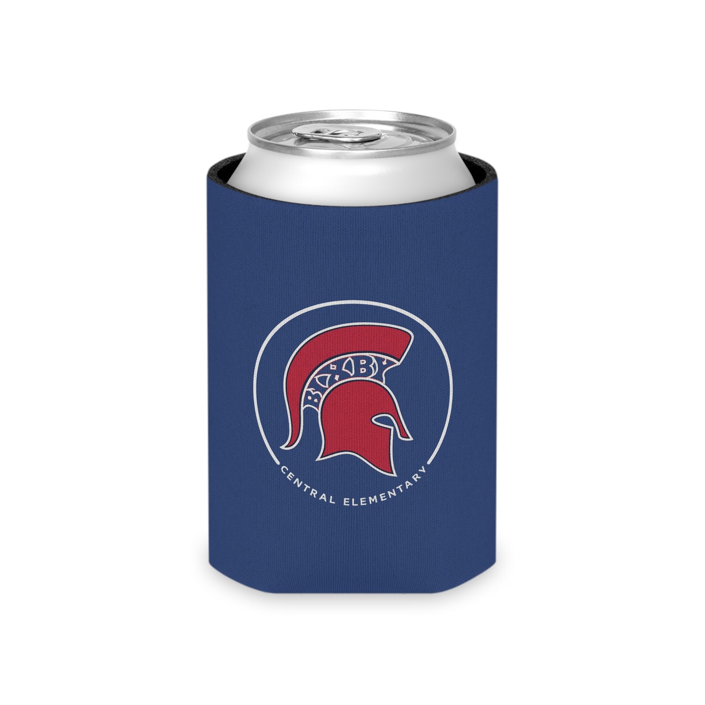 Spartan Logo Can Cooler – Insulated Navy Beverage Koozie for School Spirit