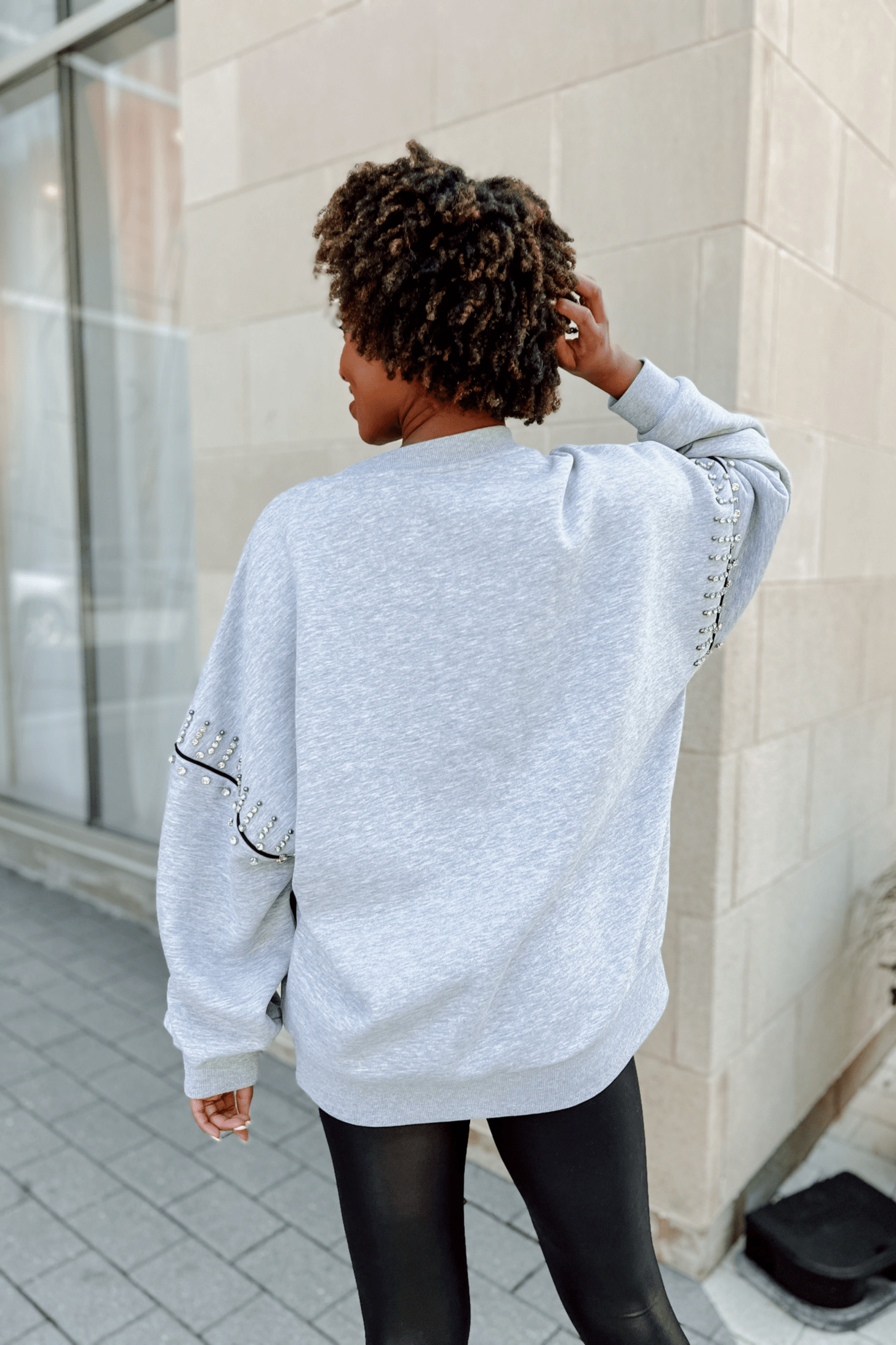 BIXBY SPARTANS EMBELLISHED SLEEVE CREWNECK SWEATSHIRT - The Club