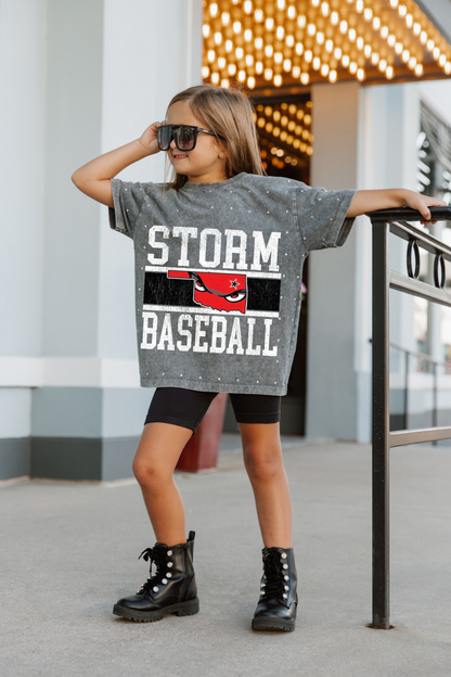 STBK001-STORM BASEBALL RHINESTONE TEE FOR YOUTH