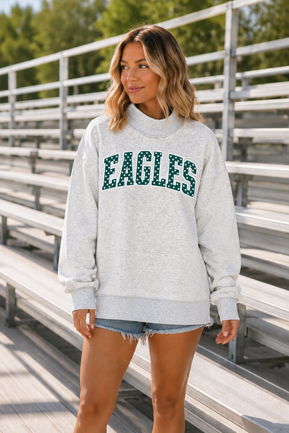 CUSTOM LOGO MOCK NECK SWEATSHIRT