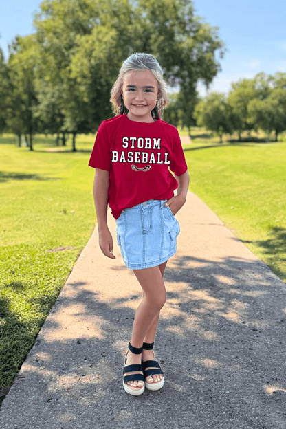 STBK003 - STORM BASEBALL ESSENTIAL YOUTH TEE IN RED - The Club
