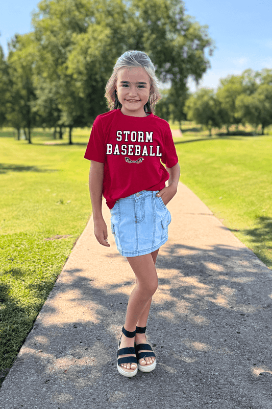 STBK003 - STORM BASEBALL ESSENTIAL YOUTH TEE IN RED - The Club