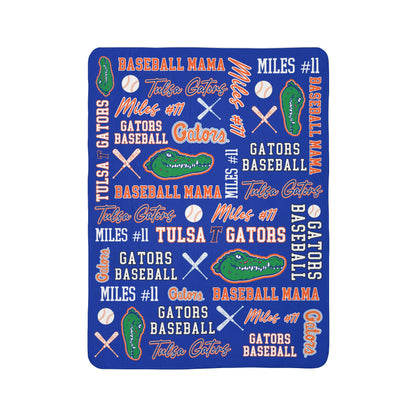 GATB022S - GATOR BASEBALL SHERPA PLUSH BLANKET - CUSTOM