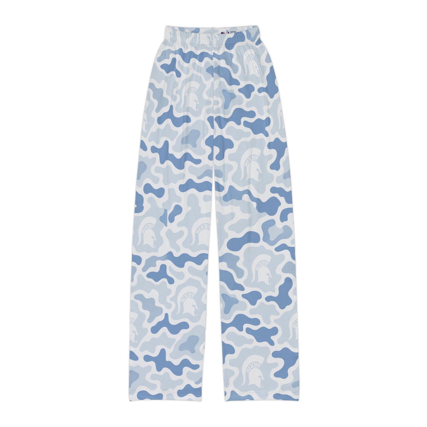 Kids Blue Camo Lounge Pants — Cozy All-Over Print Relaxed Trousers