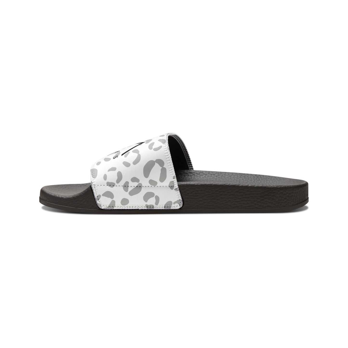 Youth Leopard Print Slide Sandals — Removable Strap Casual Pool Slides