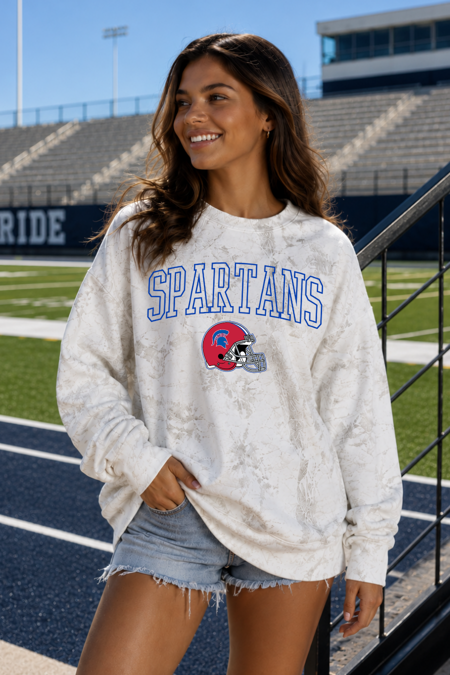 BIXBY SPARTANS SNOW CAMO SWEATSHIRT