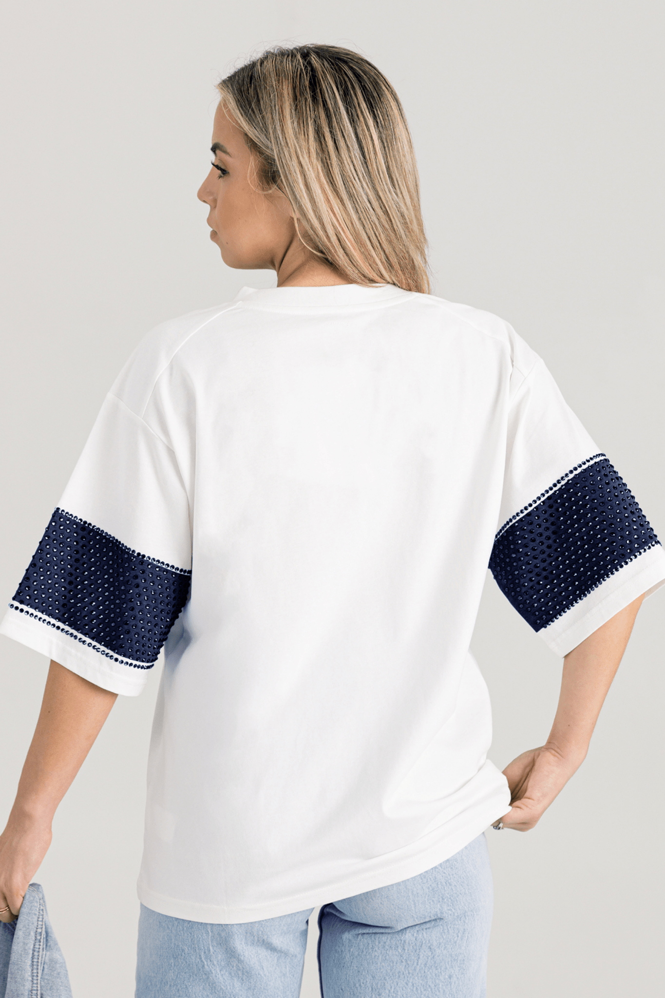 BARTLESVILLE BRUINS VARSITY RHINESTONE STRIPE TEE - The Club