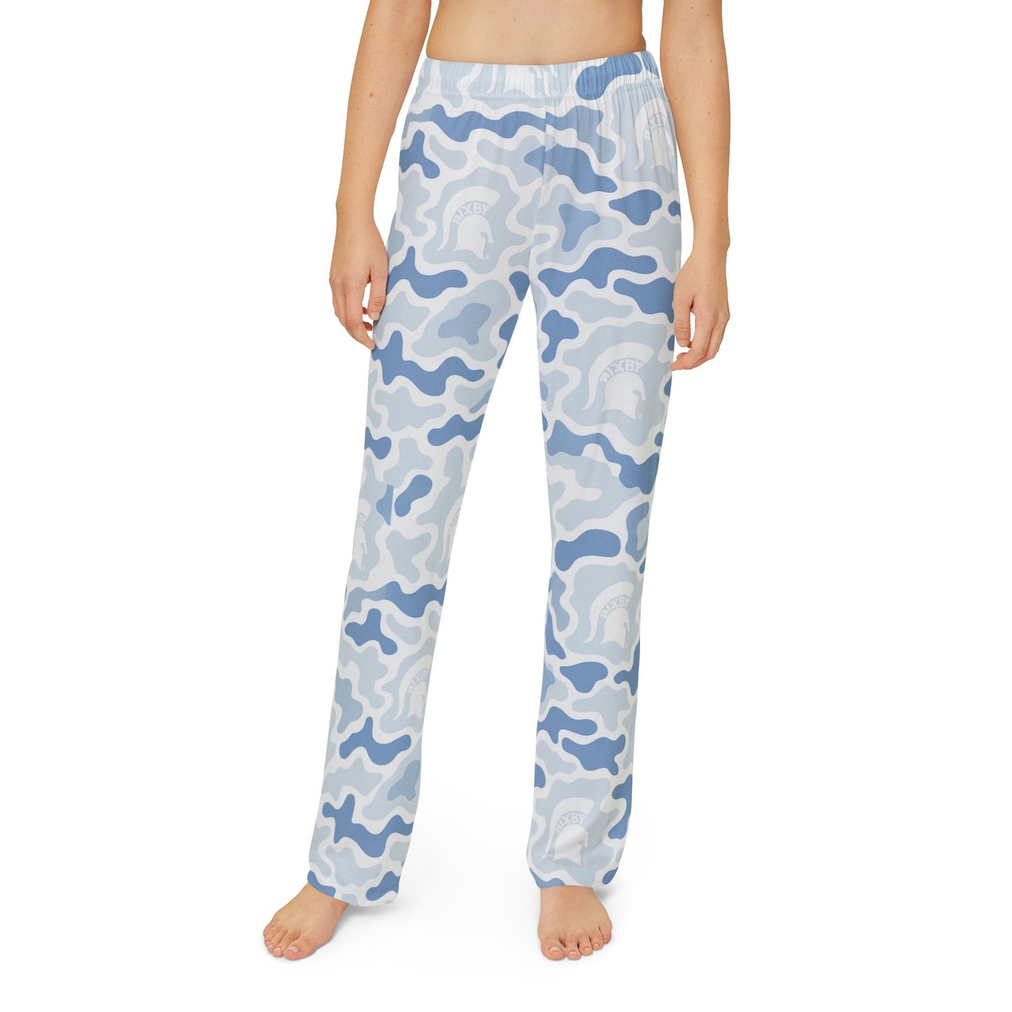 Kids Blue Camo Lounge Pants — Cozy All-Over Print Relaxed Trousers