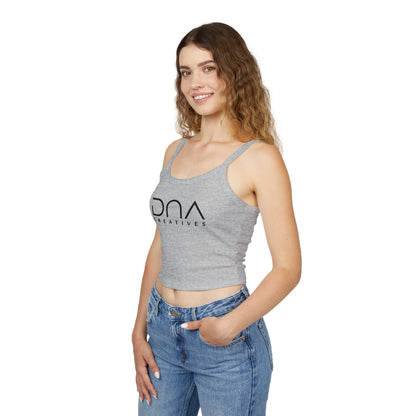 Women’s Spaghetti Tank Top — DVA Creatives Logo Crop